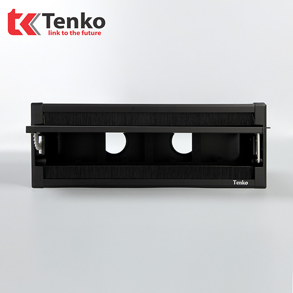 Hộp &Acirc;m B&agrave;n 4 Module Bật Nắp 2 Chiều TK-HC4S Đen